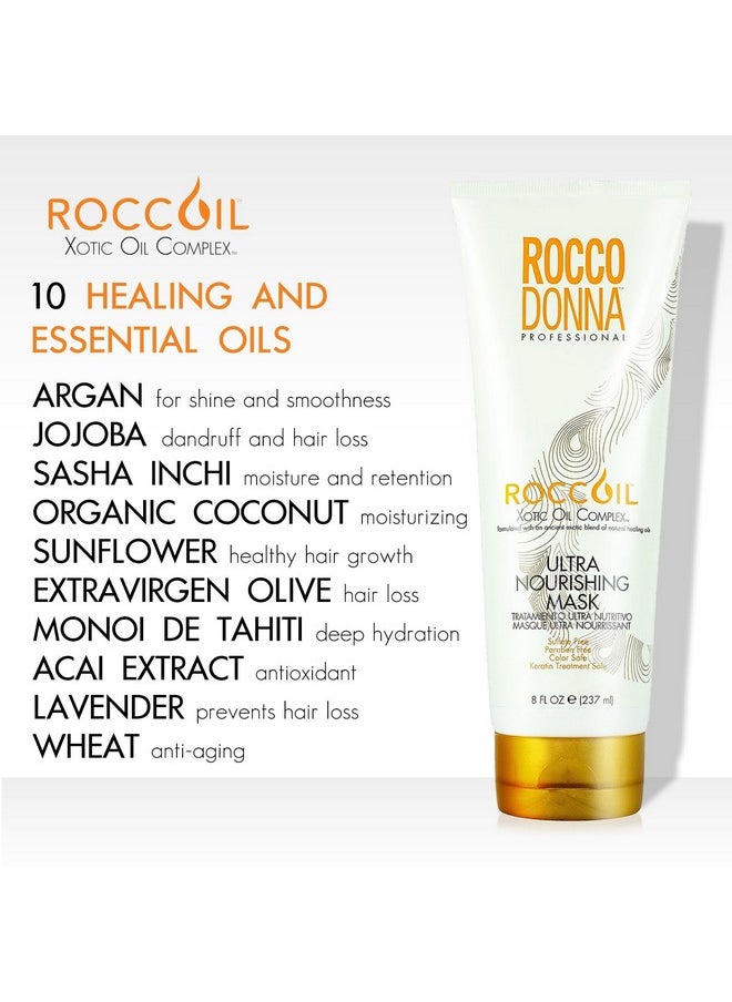 Rocco Donna Ultra Nourishing Mask Enhances Hydration | Softness and Shine | Sulfate and Parabens Free | 8 oz