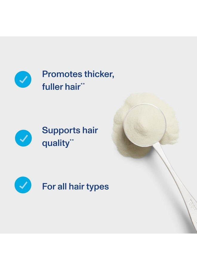 Vital Proteins Collagen Peptides + Biotin 10000mcg Hair Complex, Hair Growth Supplement - Clinically Studied Lustriva to Promote Thicker Fuller Hair, 20g Unflavored Collagen for Women 11.4oz Powder