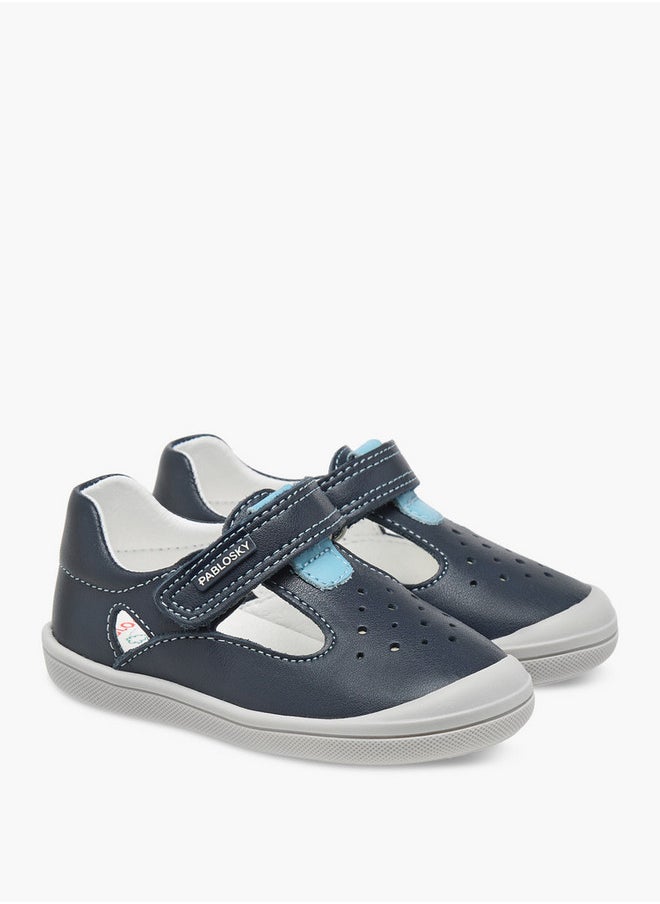 Boys' Logo Detail Booties with Hook and Loop Closure