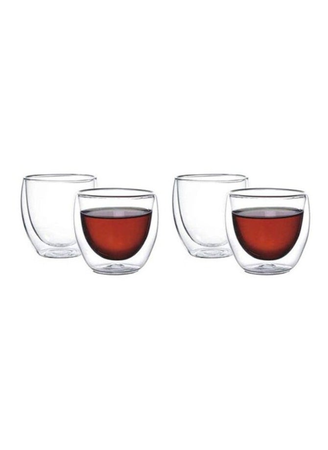 Borosilicate Double Wall Glass 4-Piece Set  250ml