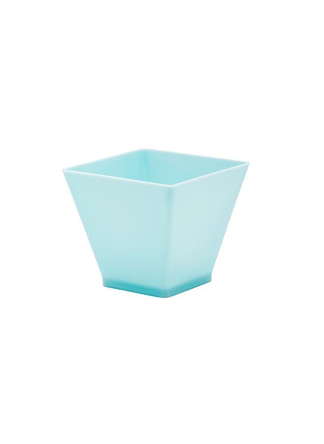Restaurantware-2 Ounce Mini Kova Cups, 100 Square Small Appetizer Cups - Lids Sold Separately, Heavy-Duty, Baby Blue Plastic Parfait Cups, Serve Mousse, Puddings, Or Samples, For Weddings Or Parties