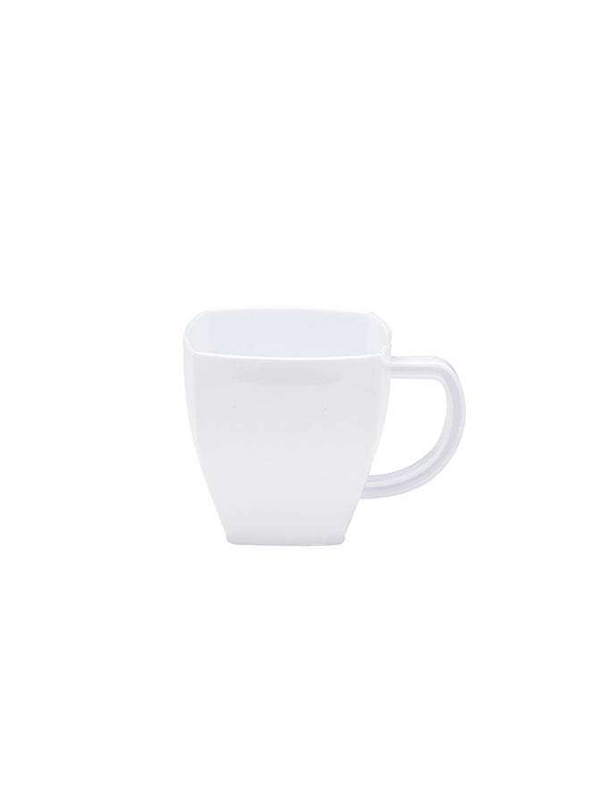 Restaurantware-5 Ounce Square Espresso Cups, 100 Disposable Plastic Coffee Cups - PS Plastic, With Handles, White Plastic Dessert Cups, For Catering Events, Parties, Weddings, And Cafes