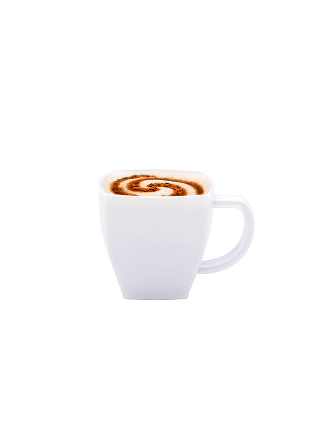 Restaurantware-5 Ounce Square Espresso Cups, 100 Disposable Plastic Coffee Cups - PS Plastic, With Handles, White Plastic Dessert Cups, For Catering Events, Parties, Weddings, And Cafes