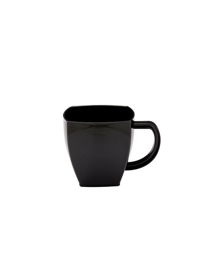 Restaurantware-5 Ounce Square Espresso Cups, 100 Disposable Plastic Coffee Cups - PS Plastic, With Handles, Black Plastic Dessert Cups, For Catering Events, Parties, Weddings, And Cafes
