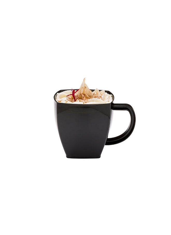 Restaurantware-5 Ounce Square Espresso Cups, 100 Disposable Plastic Coffee Cups - PS Plastic, With Handles, Black Plastic Dessert Cups, For Catering Events, Parties, Weddings, And Cafes