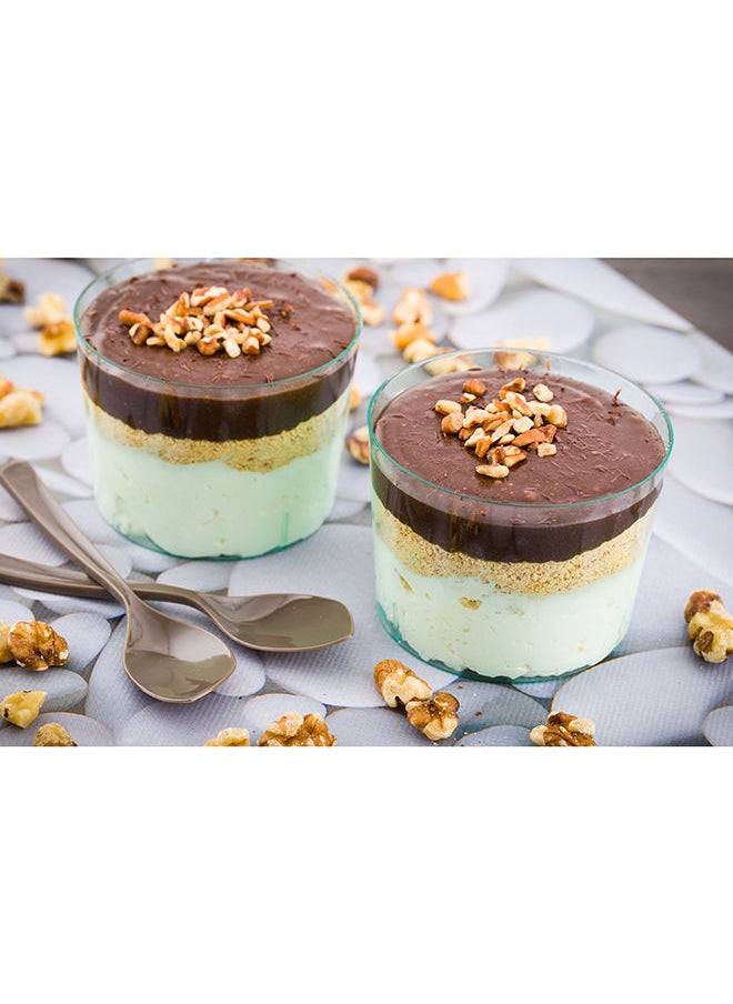 Restaurantware-6 Ounce Parfait Cups, 100 Round Mousse Cups - Disposable, Durable, Seagreen Plastic Shooter Glasses For Desserts, Premium, Serve Appetizers Or Desserts