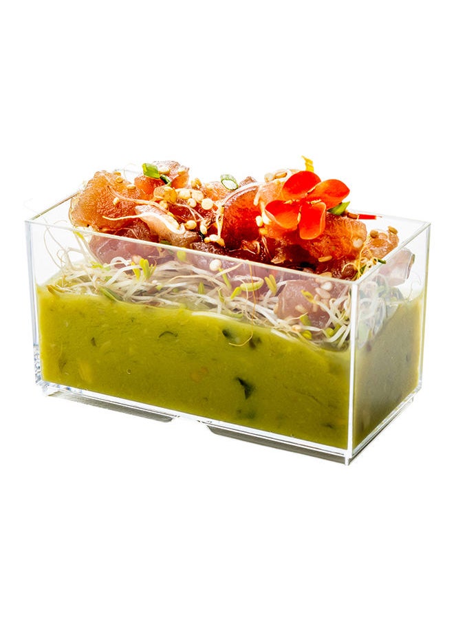Restaurantware-2.5 Ounce Dessert Cups, 100 Rectangle Appetizer Cups - Stackable, Disposable, Clear Plastic Tiramisu Cups, For Snacks And Desserts, Ideal For Parties, Buffets, Or Catering