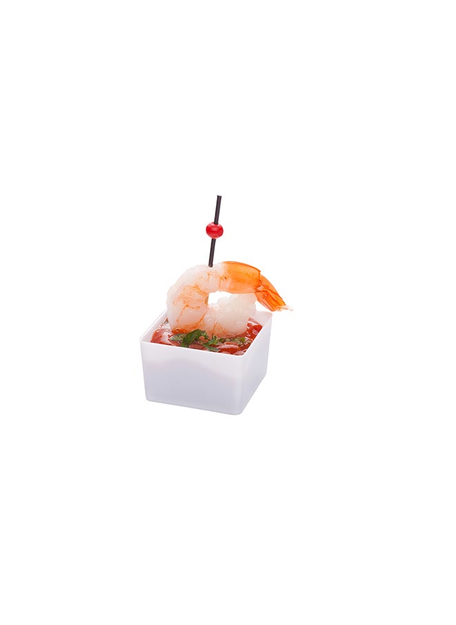 Restaurantware-2 Ounce Mini Dessert Cups, 100 Square Shooters For Desserts - Disposable, Quadrato, White Plastic Parfait Cups, Serve Mousse, Puddings, Snacks, Or Samples, For Weddings Or Parties