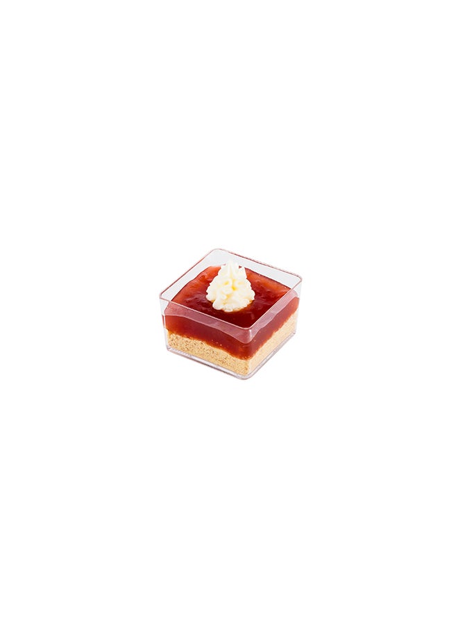 Restaurantware-2 Ounce Mini Dessert Cups, 100 Square Shooters For Desserts - Disposable, Quadrato, Clear Plastic Parfait Cups, Serve Mousse, Puddings, Snacks, Or Samples, For Weddings Or Parties