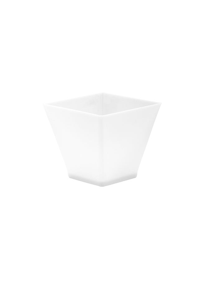 Restaurantware-2 Ounce Mini Kova Cups, 100 Square Small Appetizer Cups - Lids Sold Separately, Heavy-Duty, White Plastic Parfait Cups, Serve Mousse, Puddings, Or Samples, For Weddings Or Parties