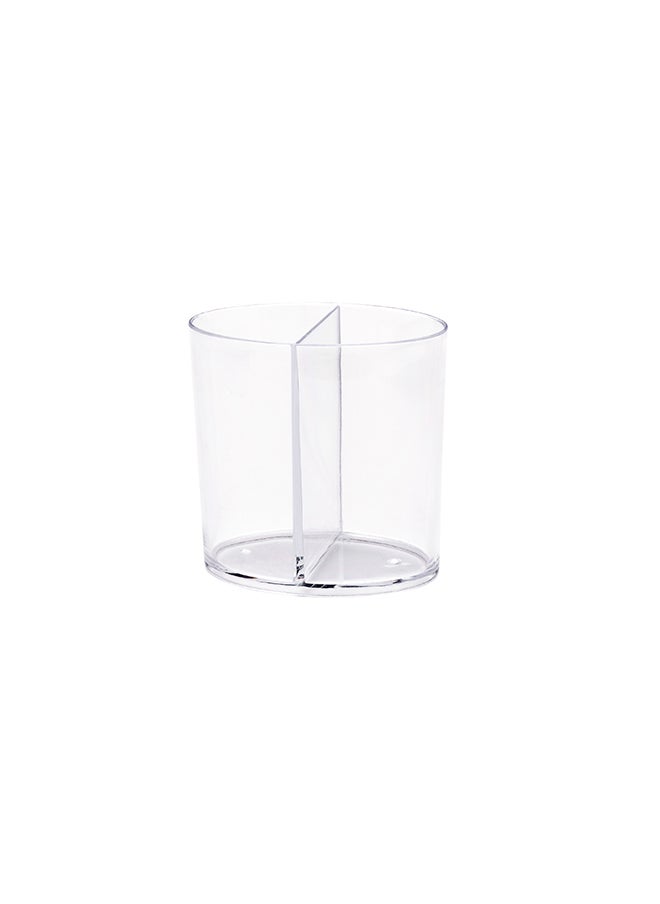 Restaurantware-4 Ounce Dessert Cups, 100 Oval Tasting Cups - With 2 Compartments, Disposable, Clear Plastic Appetizer Containers, For Serving Samples At Wedding Banquets, And Catered Events