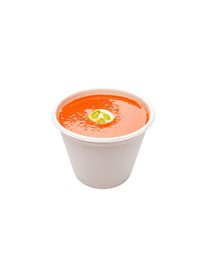 Restaurantware-Pulp Tek 15 Ounce Soup Cups, 100 Disposable Food Bowls - Soup Cup Lids Sold Separately, Made From Sugarcane Fibers, White Bagasse Soup Bowls, Microwave-Safe