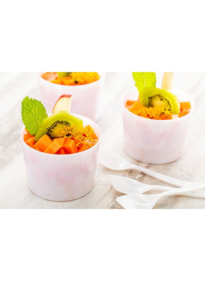 Restaurantware-6 Ounce Parfait Cups, 100 Round Mousse Cups - Disposable, Durable, White Plastic Shooter Glasses For Desserts, Premium, Serve Appetizers Or Desserts