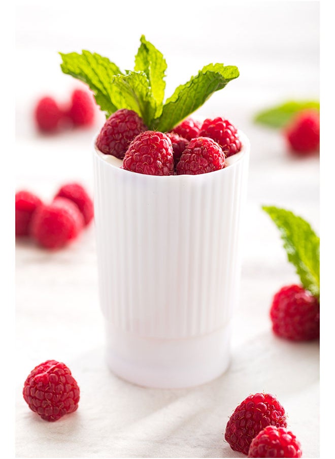 Restaurantware-4.3 Ounce Dessert Cups, 100 Disposable Mini Appetizer Cups - Ribbed, Toque Hat Design, White Plastic Parfait Cups, Serve Appetizers, Snacks, Or Desserts