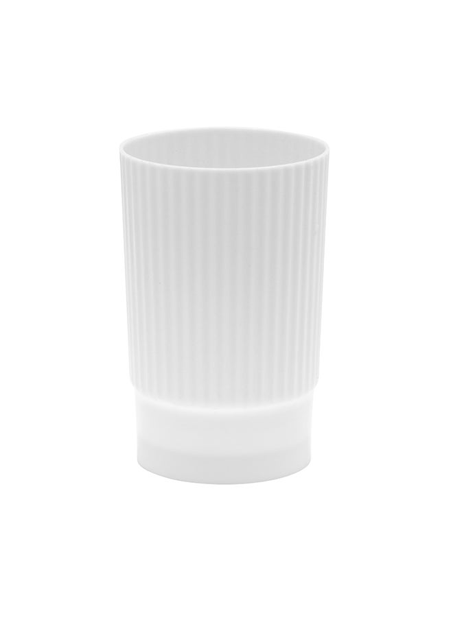 Restaurantware-4.3 Ounce Dessert Cups, 100 Disposable Mini Appetizer Cups - Ribbed, Toque Hat Design, White Plastic Parfait Cups, Serve Appetizers, Snacks, Or Desserts
