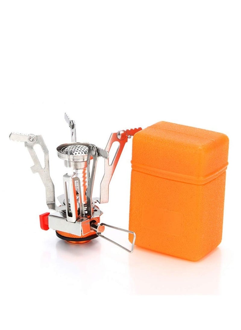 Portable Camping Stoves Backpacking Stove with Piezo Ignition Stable Support Wind-Resistance Camp Stove for Outdoor Camping Hiking Cooking