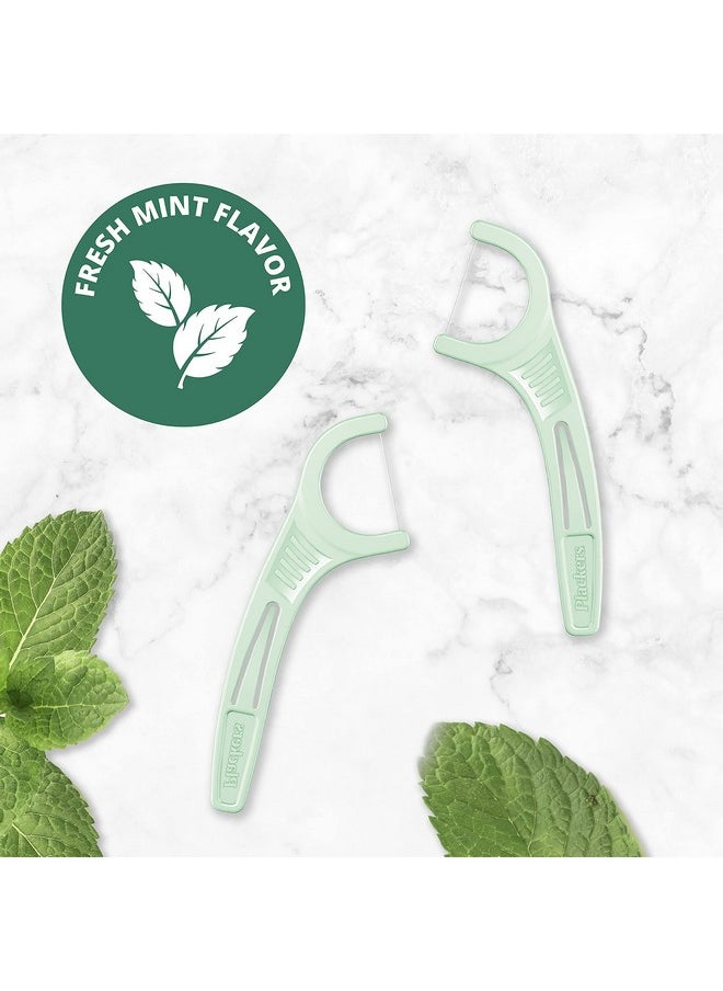 Plackers Micro Mint Dental Floss Picks, Made with Super TufFloss®, Protected Fold Away Pick, Easy to Use, Cool Mint, Green, Individually Wrapped, 500 Count