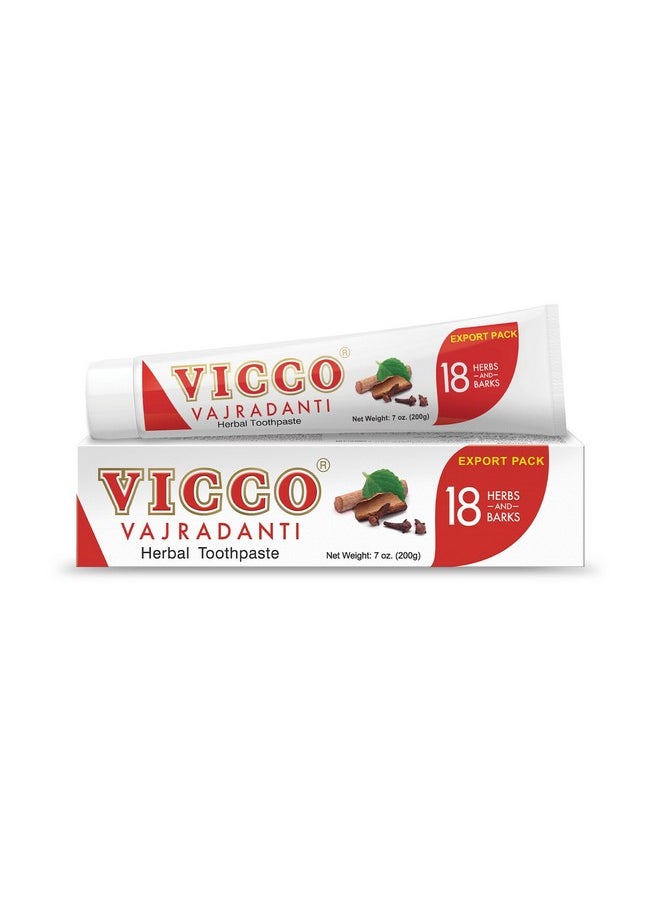 Vicco Vajradanti Herbal Ayurvedic Toothpaste -Natural Astringent and Analgesic| Consists of 18 Herbs, 100% Natural, Vegan & Cruelty-Free (Pack of 3 x 7oz)