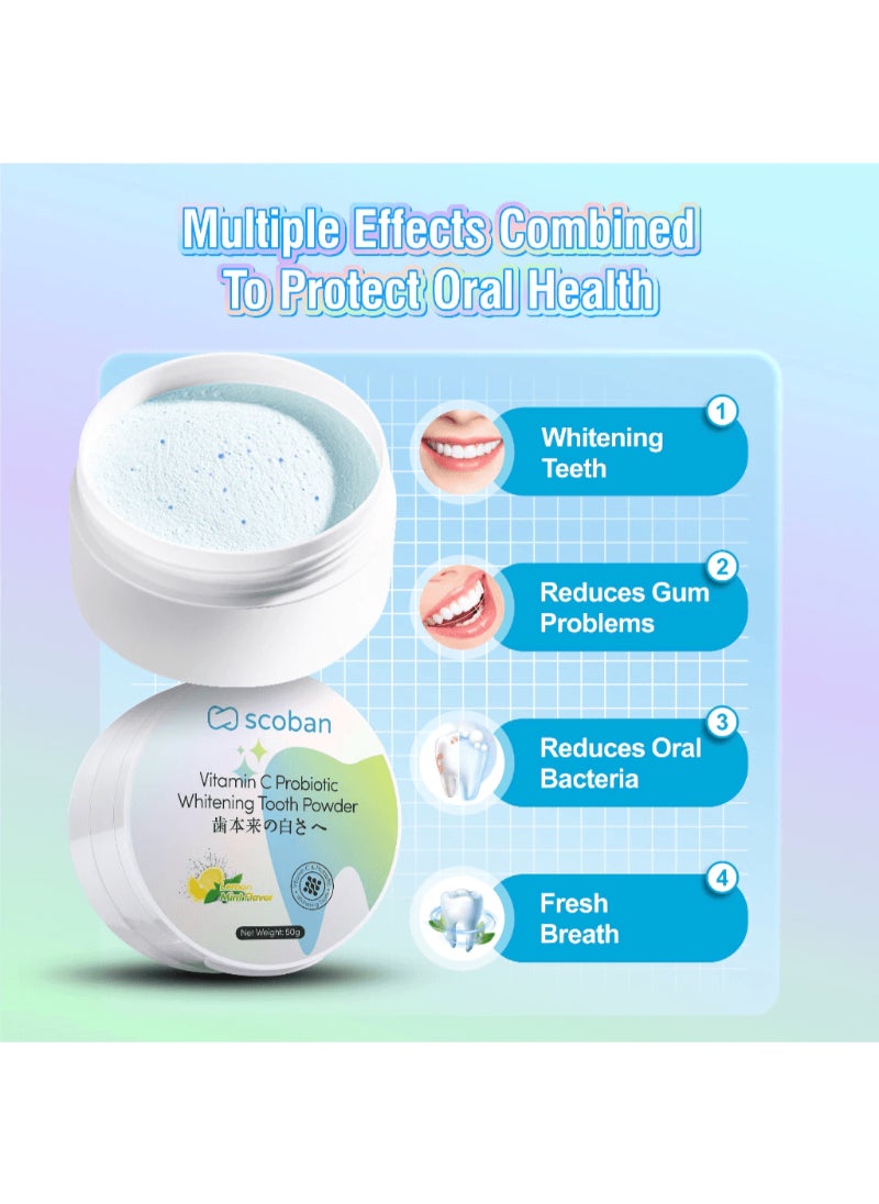 Scoban vitamin c probiotics whitening tooth powder