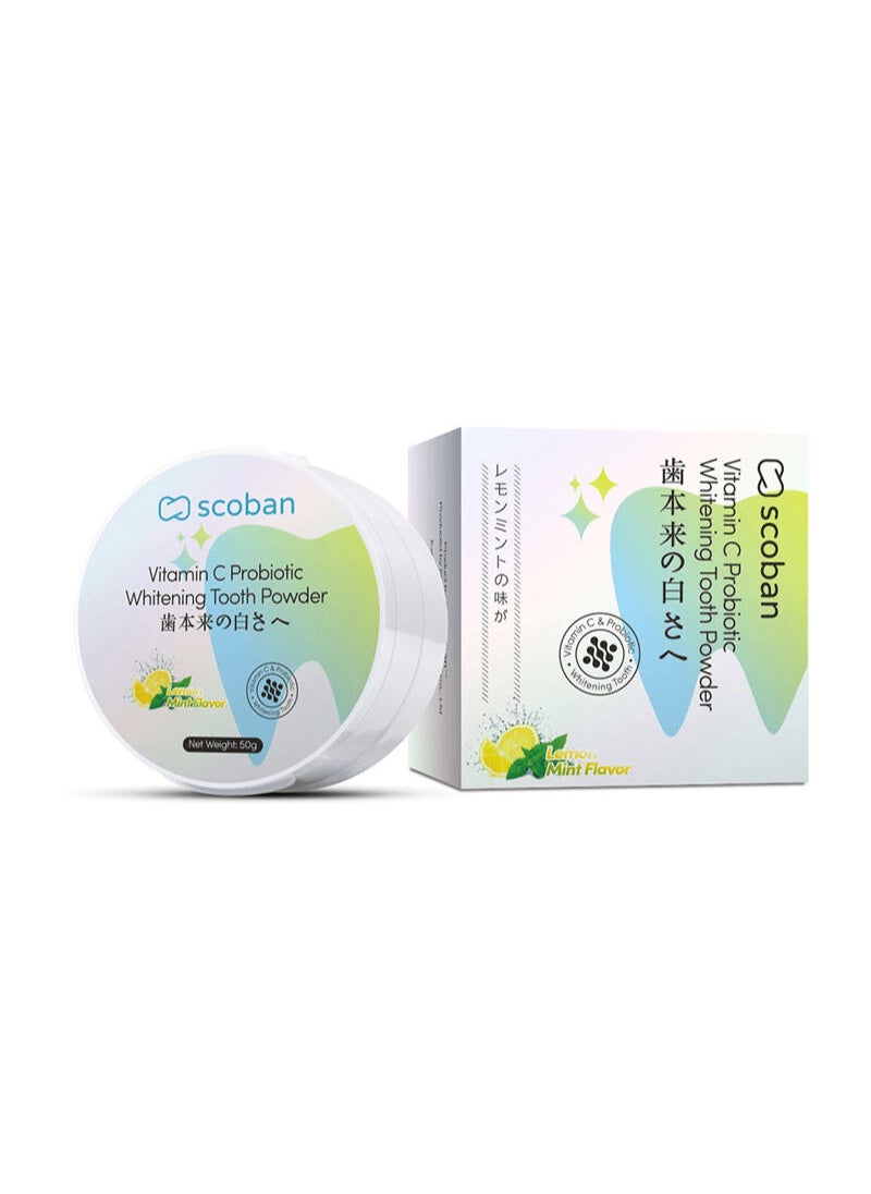 Scoban vitamin c probiotics whitening tooth powder