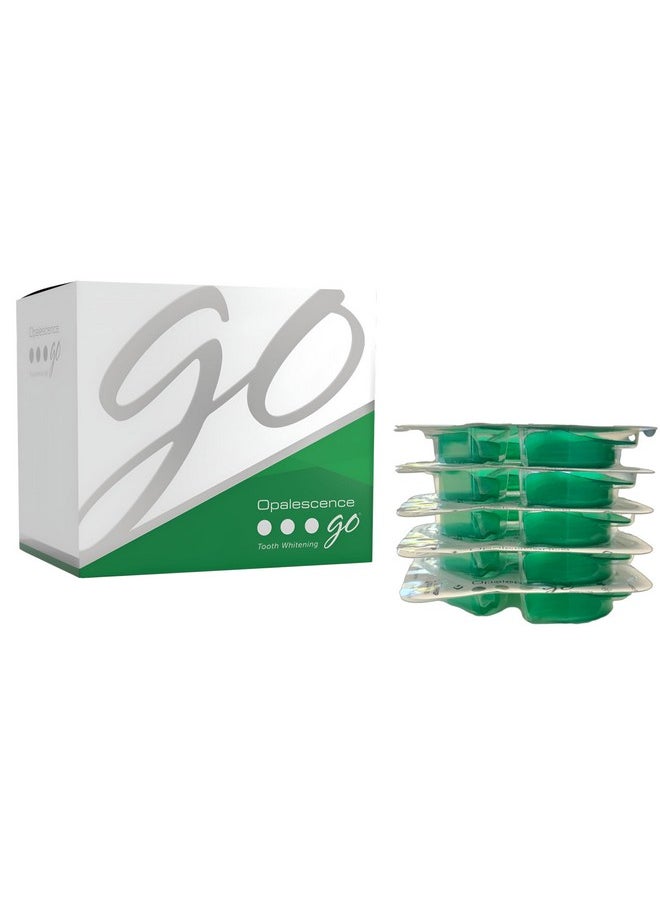 Opalescence Go - Prefilled Teeth Whitening Trays - Original 15% - (4 Treatments) - Hydrogen Peroxide with PF - Cool Mint - Made by Ultradent. 4648-1