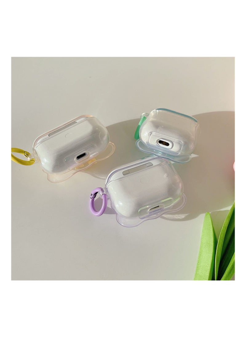 Soft Clear TPU Case for AirPods 3 (2021), (Purple) Colorful Bow Keychain Cover Cute 3D Bow Design Cover Clear Protective Case Shockproof Case Cute Protective Cover for Girls Woman Airpods 3