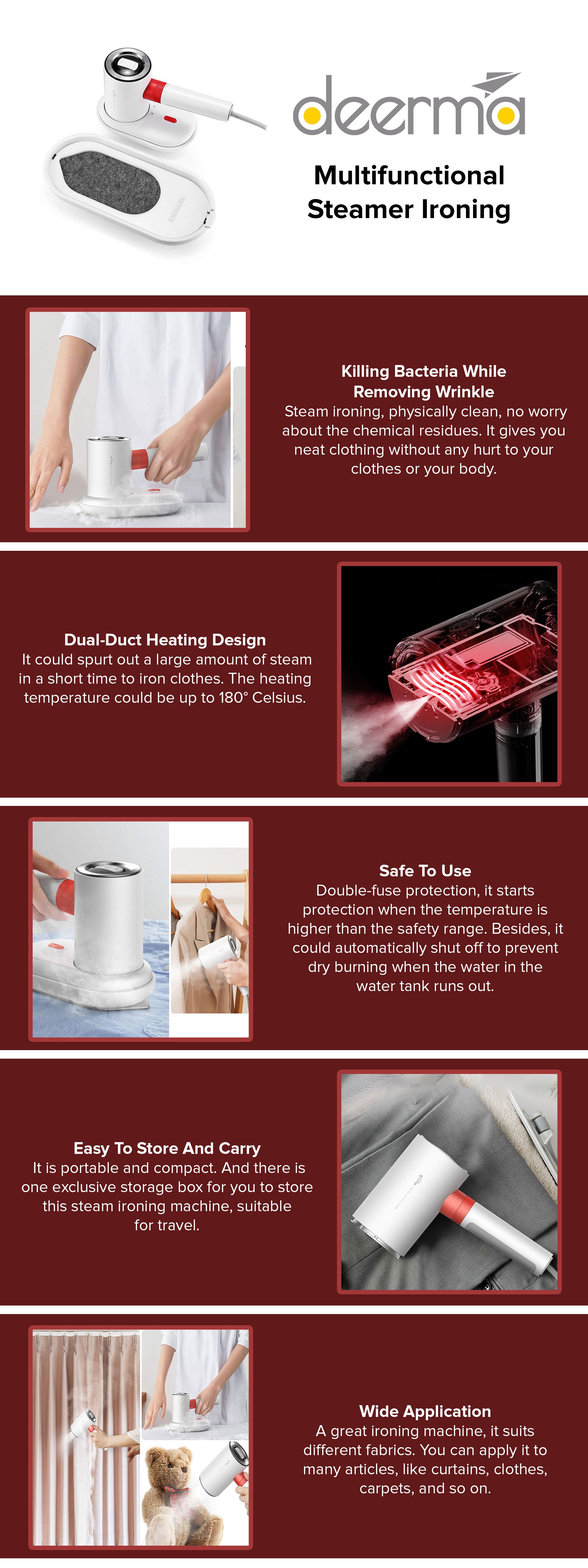 Multifunctional Steamer Ironing Machine 110.0 ml 1000.0 W UZ319 White