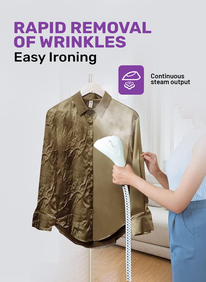 Renewed - Garment Steamer, Vertical Steamer | Portable, Fast Heat Clothes Steamer | Dual Steam Levels | Large Water Tank | Perfect For All Types Of Clothes 1.8 L 2000 W GGS25022N White/Violet