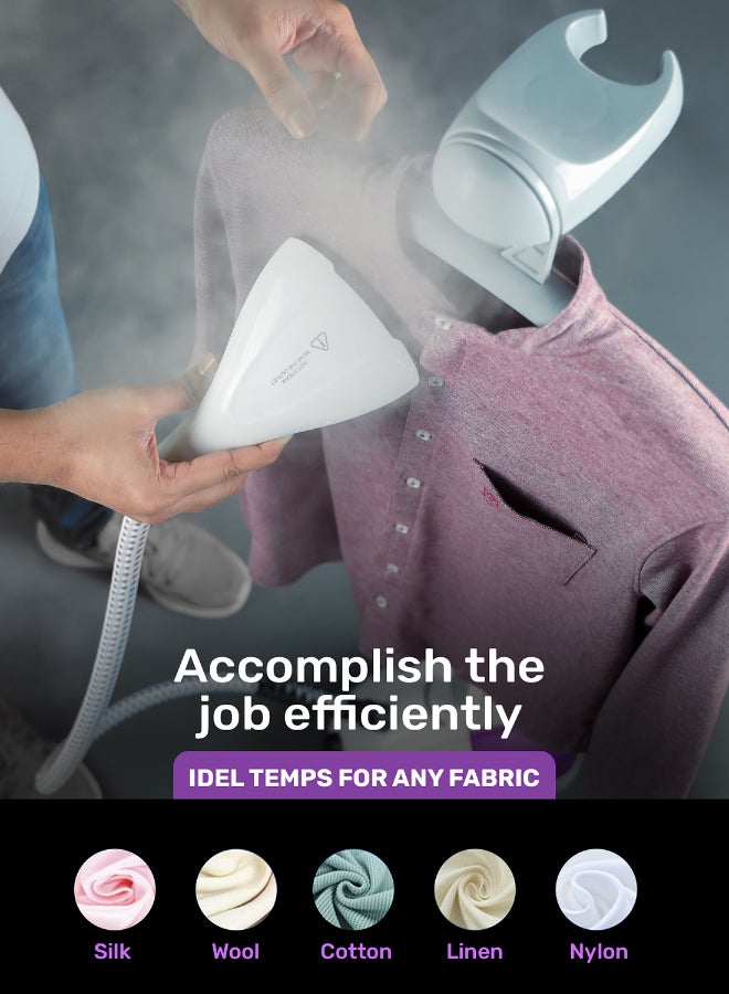 Renewed - Garment Steamer, Vertical Steamer | Portable, Fast Heat Clothes Steamer | Dual Steam Levels | Large Water Tank | Perfect For All Types Of Clothes 1.8 L 2000 W GGS25022N White/Violet