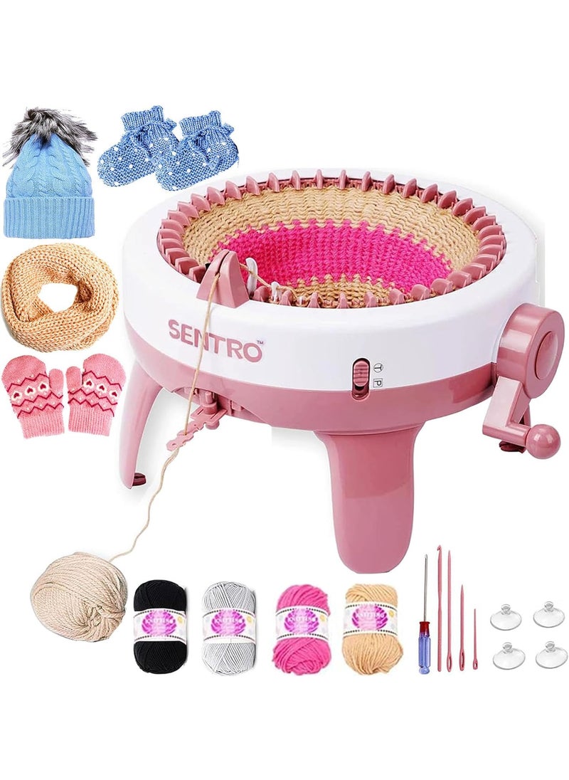 Whixant Knitting Machine Smart Weaving Loom Round Spinning Knitting Machines Knitting Board Rotating Double Loom for Adults or Kids Knit Scarf Hat Sock 40 Needles