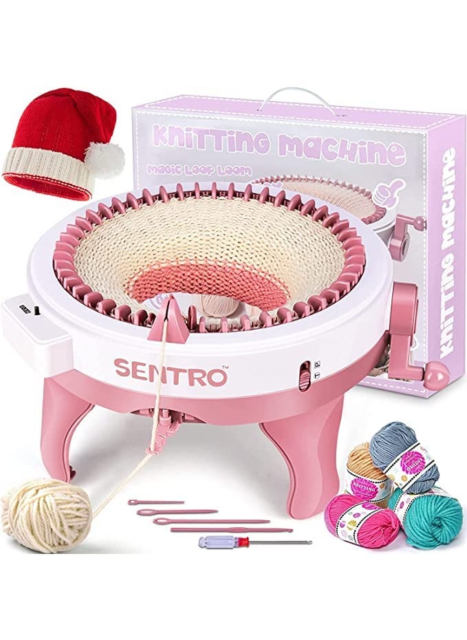 Kresal Knitting Machine 40 Needles Smart Weaving Round Loom Knitting Machines Knitting Board Rotating Double Knit Loom Machine Kit for Adults Kids DIY Knit Scarf Hat Socks 40PINS