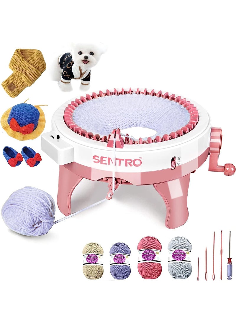 Kresal Knitting Machine 40 Needles Smart Weaving Round Loom Knitting Machines Knitting Board Rotating Double Knit Loom Machine Kit for Adults Kids DIY Knit Scarf Hat Sock