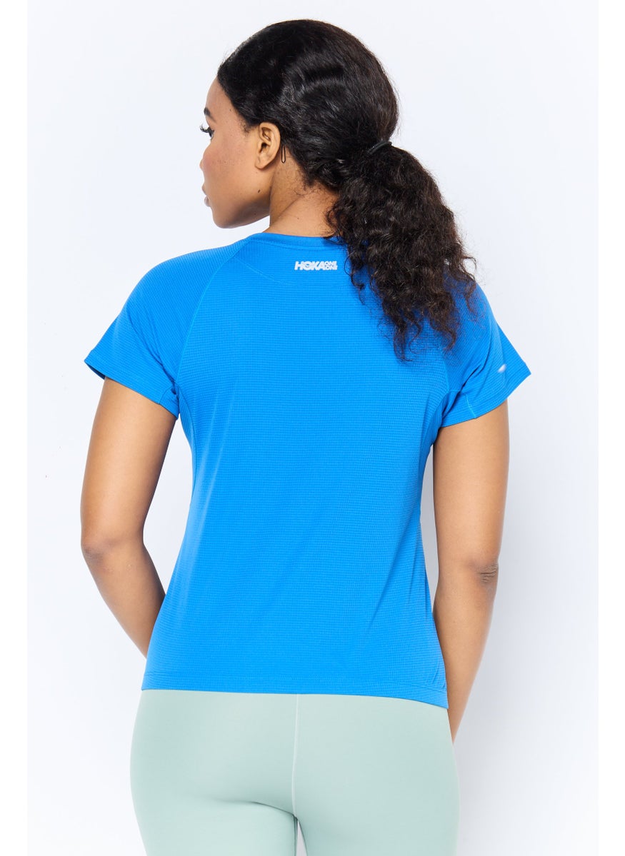 Women Sportswear Fit Short Sleeve Training Top, Blue