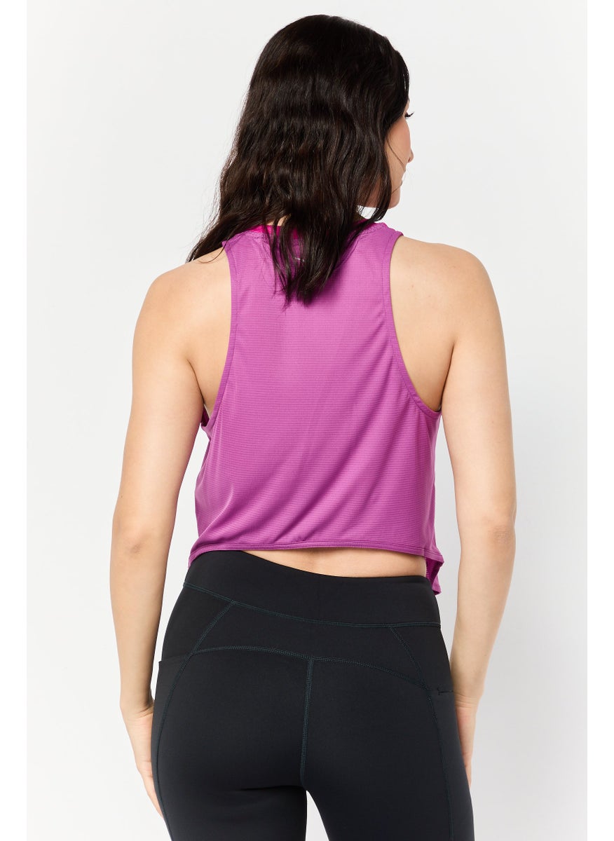 Women Sportswear Fit Sleeveless Outdoor Tank Top, Purple
