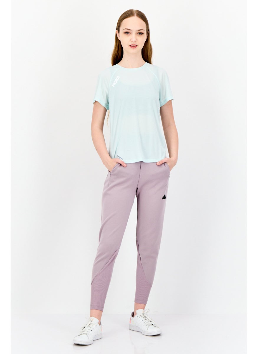 Women Sportswear Fit Short Sleeves Running T-Shirt, Mint Green