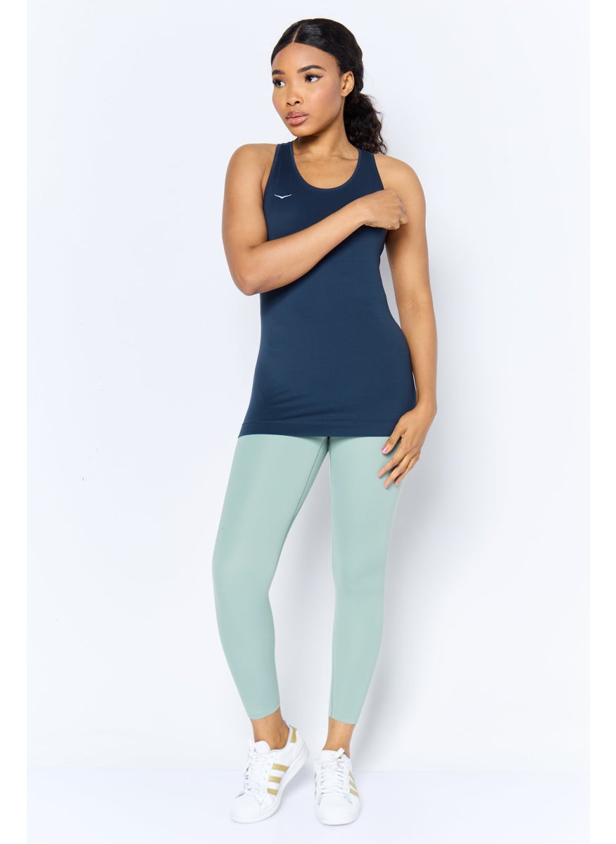 Women Sportswear Fit Sleeveless Training Tank Top, Dark Navy