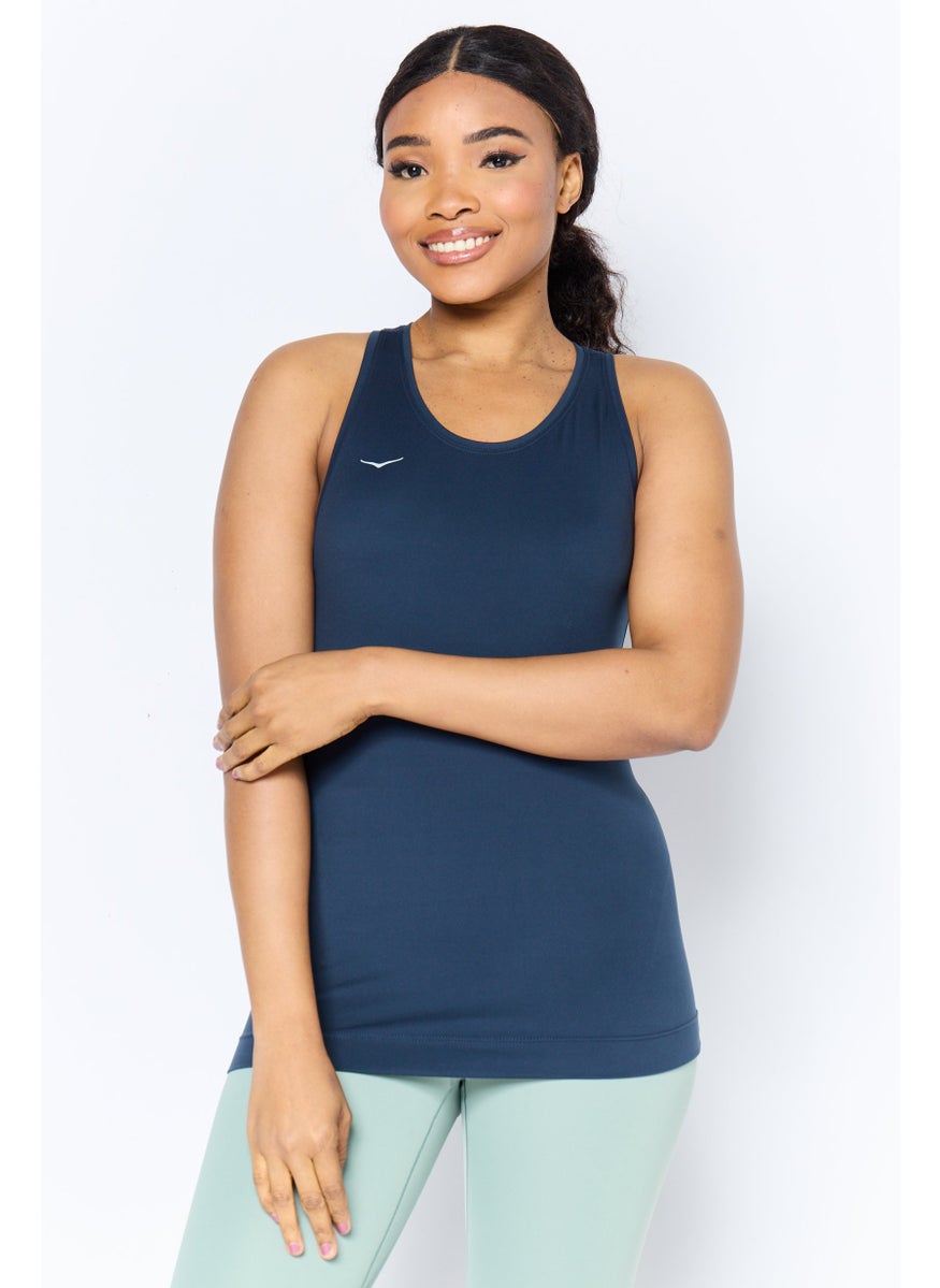 Women Sportswear Fit Sleeveless Training Tank Top, Dark Navy