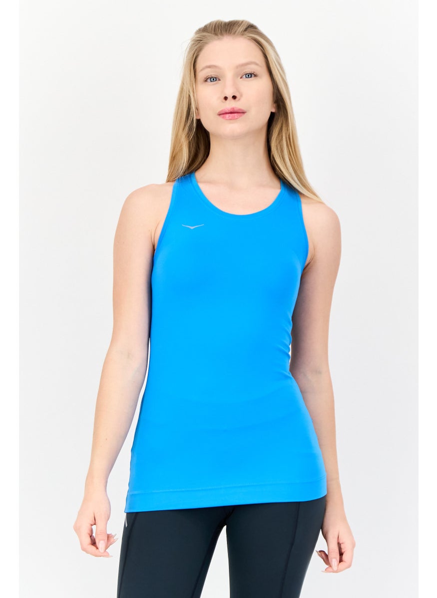 Women Sportswear Fit Sleeveless Training Tank Top, Blue