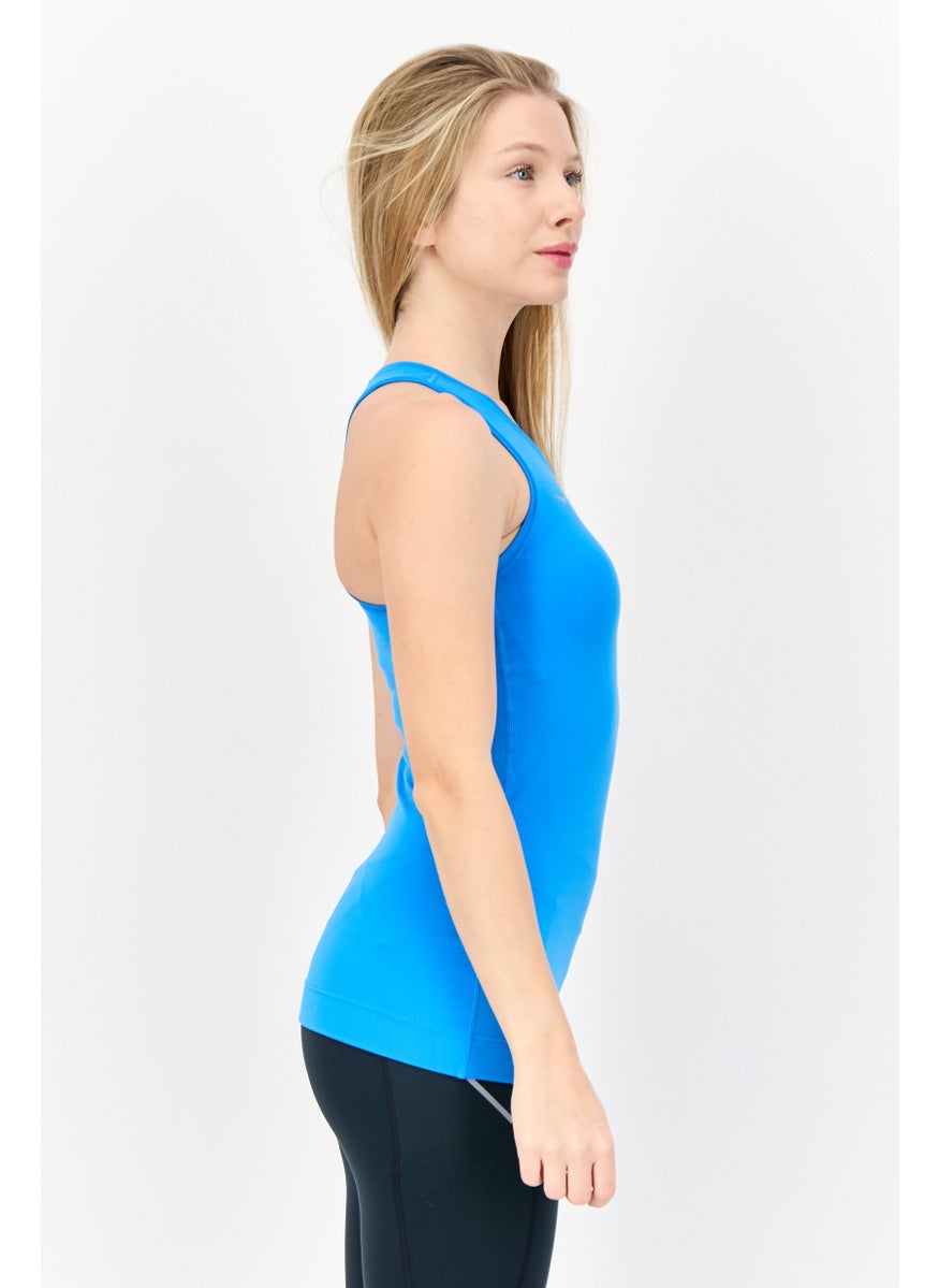 Women Sportswear Fit Sleeveless Training Tank Top, Blue