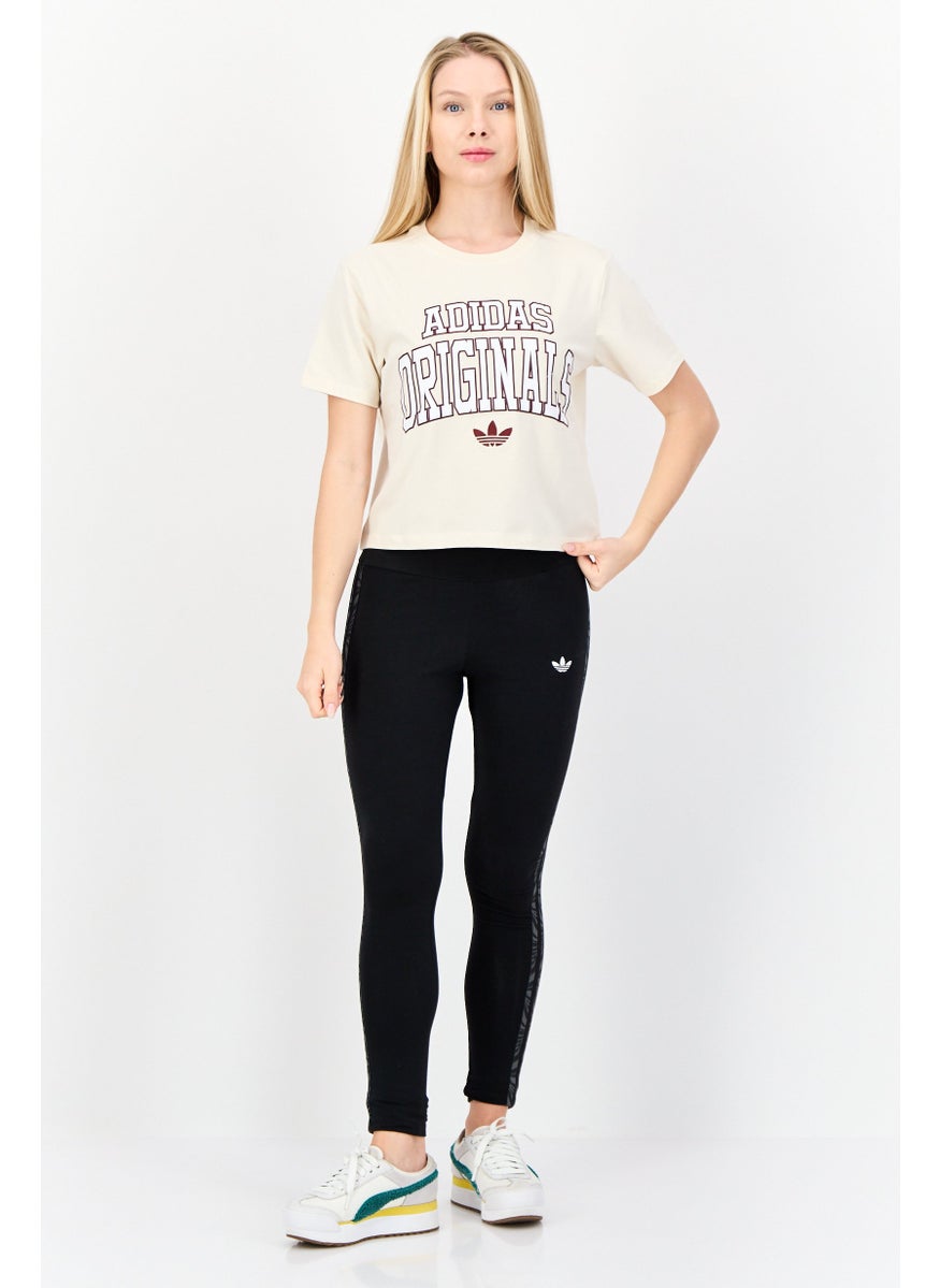 Women Sportswear Fit Short Sleeve Outdoor T-Shirt, Cream