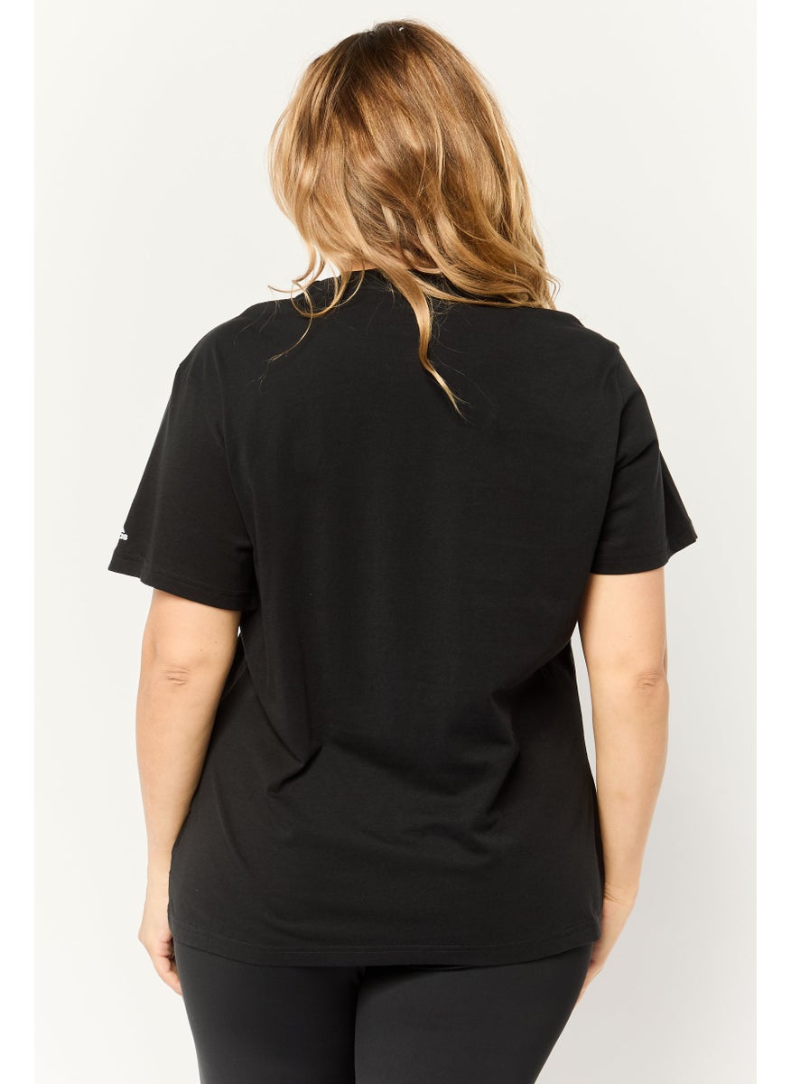 Women Sportswear Fit Short Sleeves Outdoor Top, Black