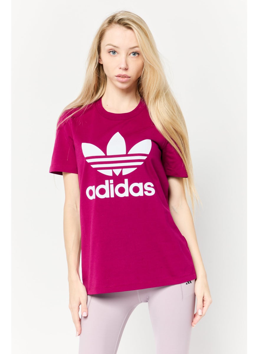 Women Sportswear Fit Short Sleeve Outdoor T-shirt, Purple