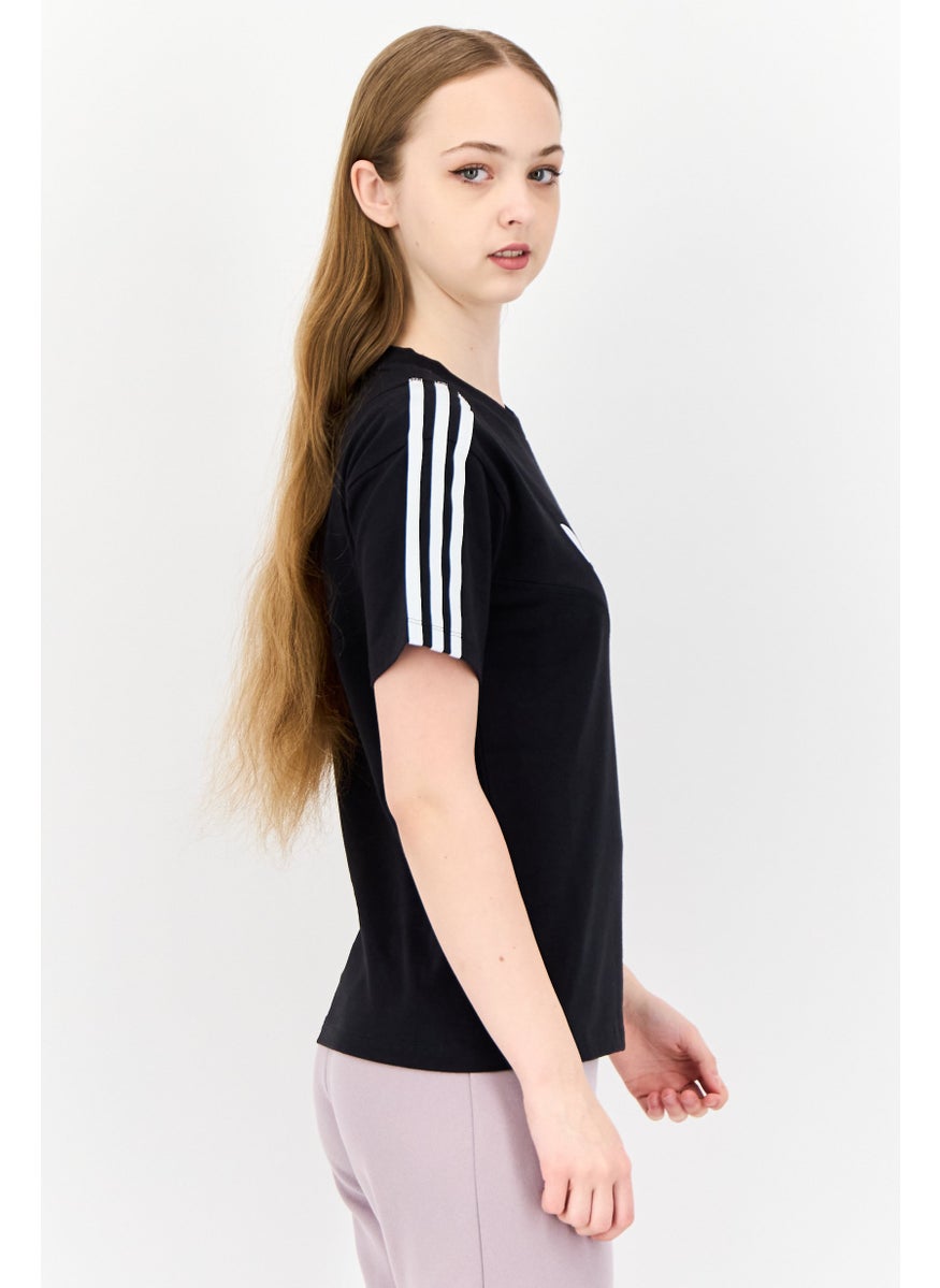 Women Sportswear Fit Short Sleeve Outdoor T-Shirt, Black