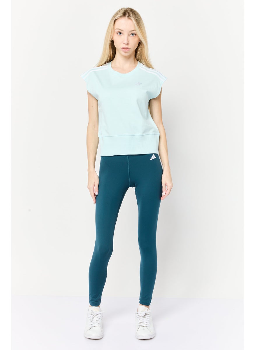 Women Sportswear Fit Brand Logo Training Top, Light Blue