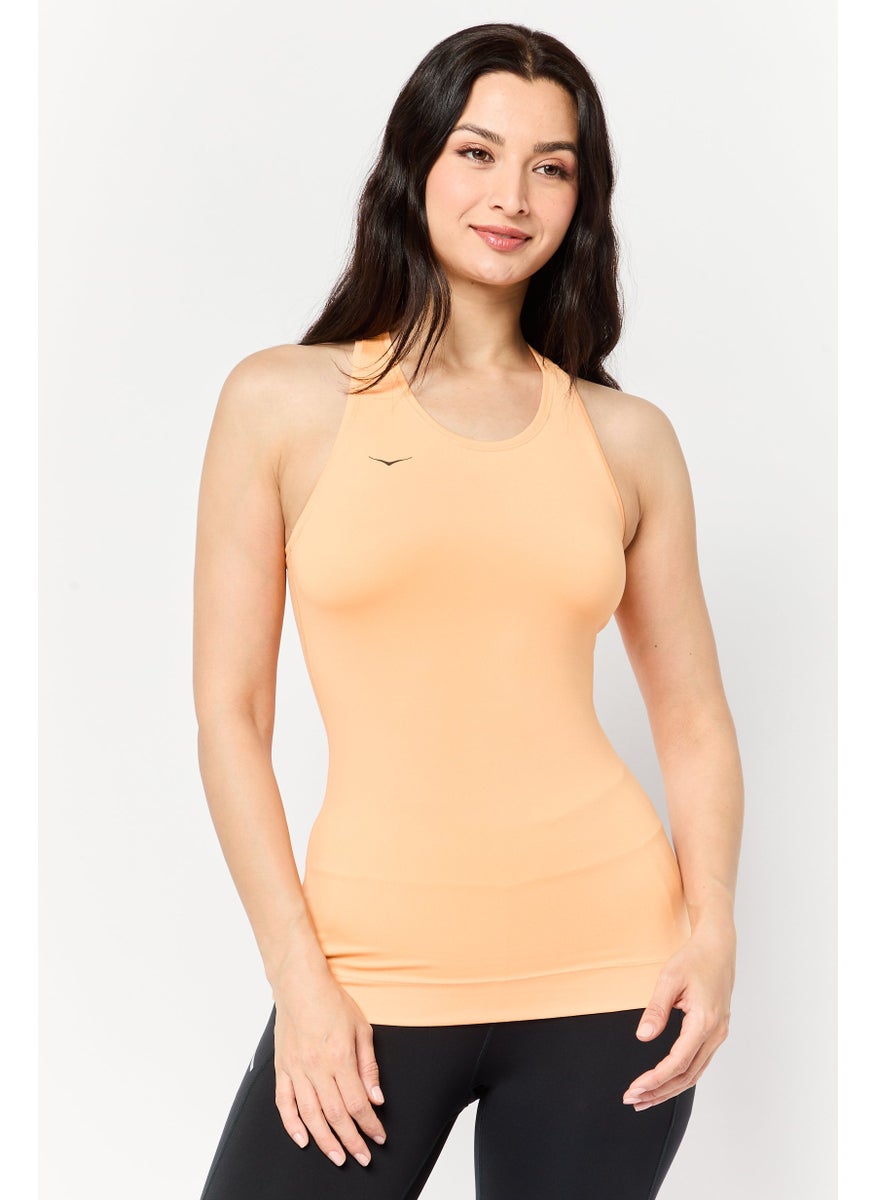 Women Sportswear Fit Sleeveless Training Tank Top, Orange
