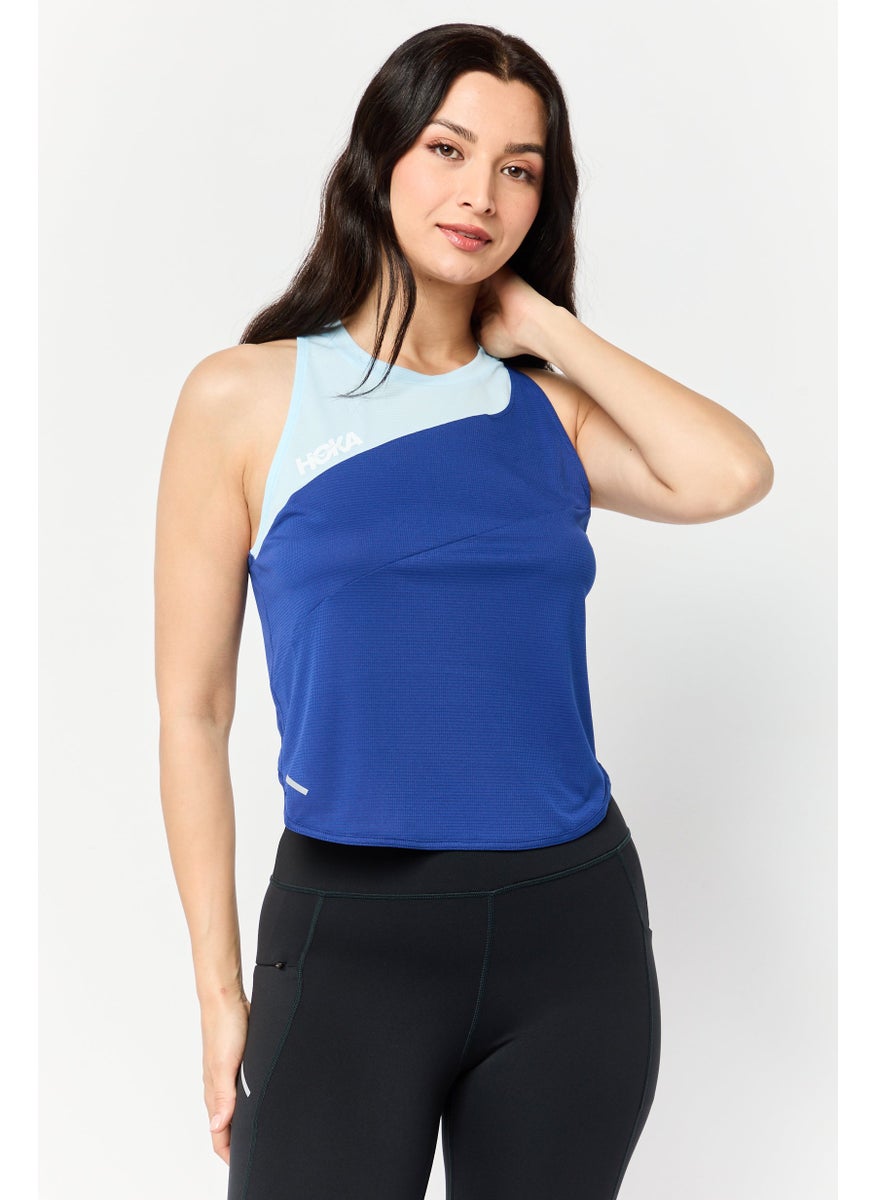 Women Sportswear Fit Sleeveless Training Tank Top, Bue