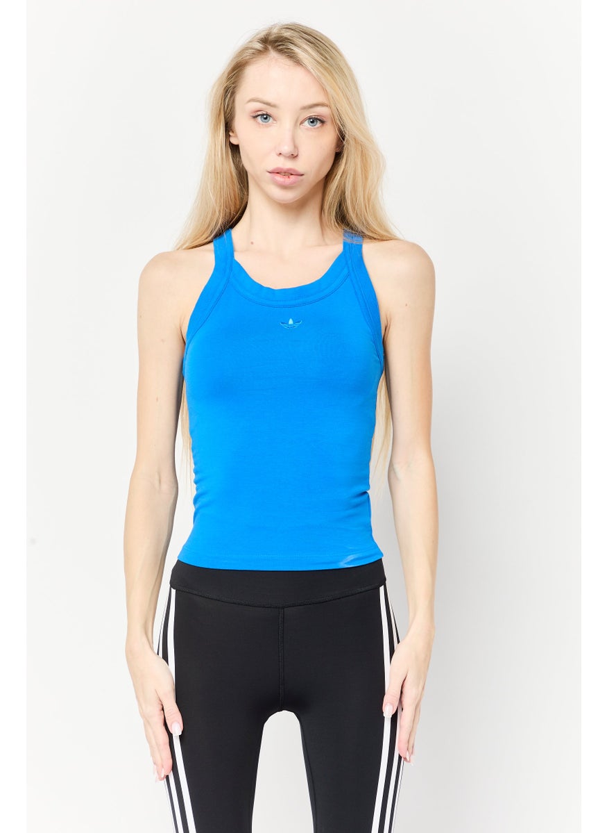 Women Sportswear Fit Sleeveless Training Tank Top, Blue