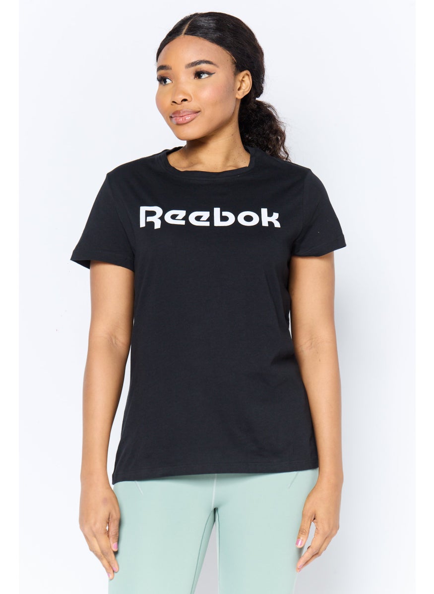 Women Sportswear Fit Short Sleeve Outdoor T-Shirt, Black