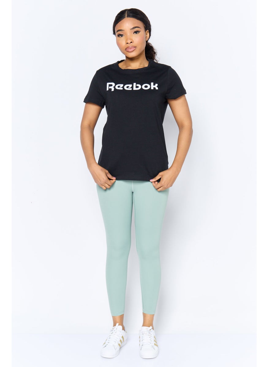 Women Sportswear Fit Short Sleeve Outdoor T-Shirt, Black