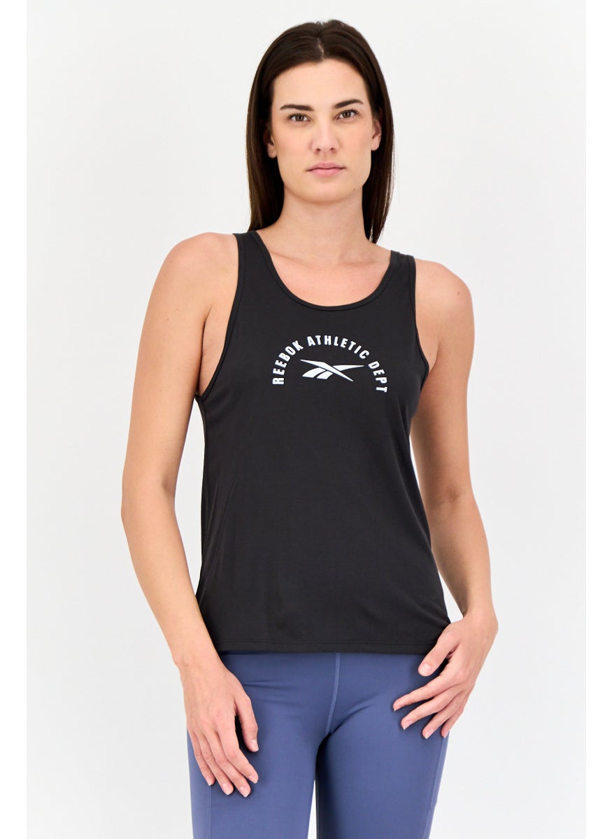 Women Sportswear Fit Sleeveless Training Tank Top, Charcoal